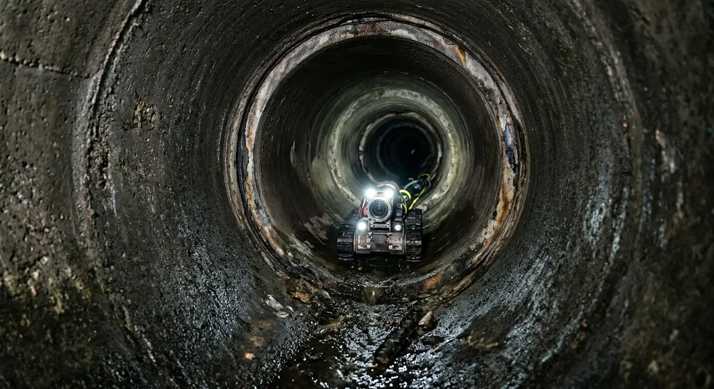 Robotic sewer camera inspecting pipe interior for Sewer Line Repair in Shoreline